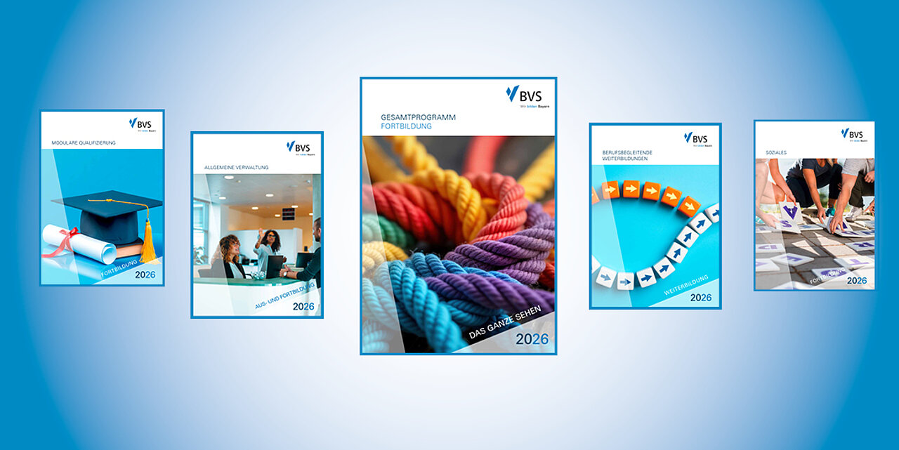 Übersicht Themenbilder von 5 Fortbildungskatalogen